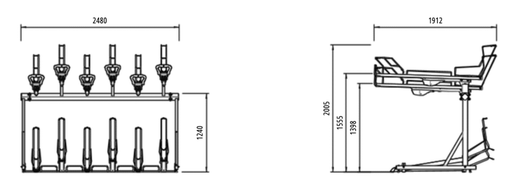Vue détaillée d’un rack vélos double hauteur